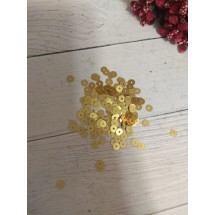 Пайетки круглые 4 мм цв. темное золото, цена за 5 гр